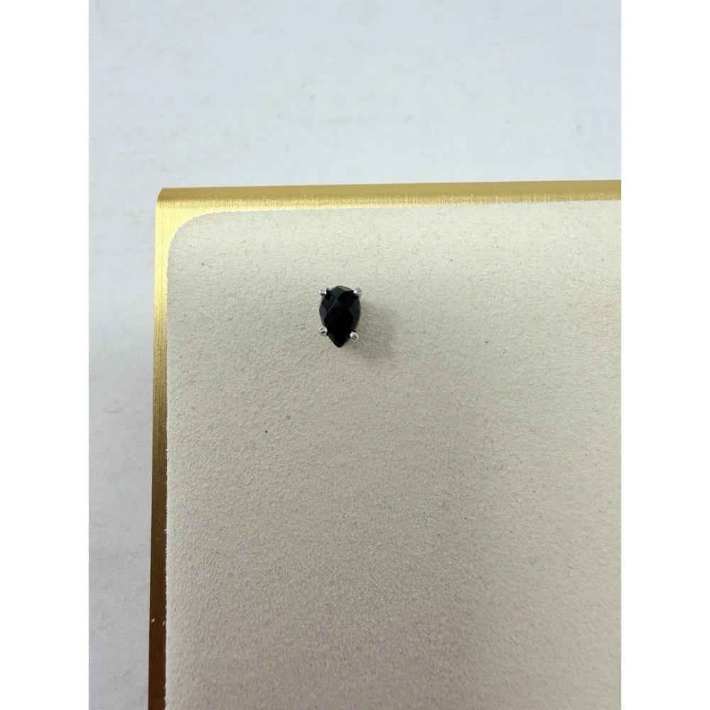 Shop LC Black Onyx Platinum Bond Brass Stud Earrings and Size 6 Ring 5583